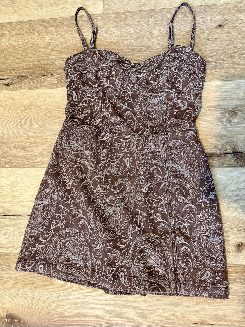 NWOT Amanda Uprichard Taylor Skort Romper in Brown Paisley Med - Picture 3 of 11